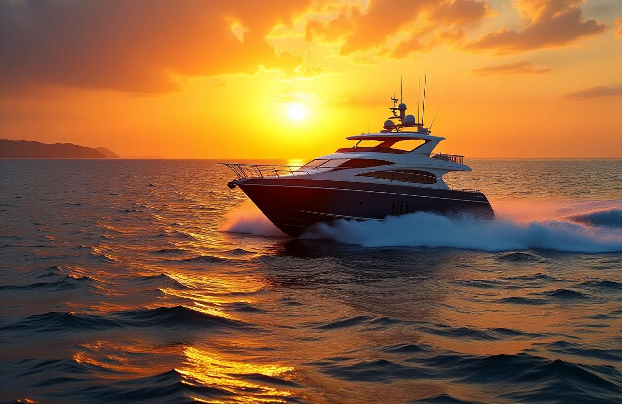 Barca da pesca al tramonto nel mare di Roma