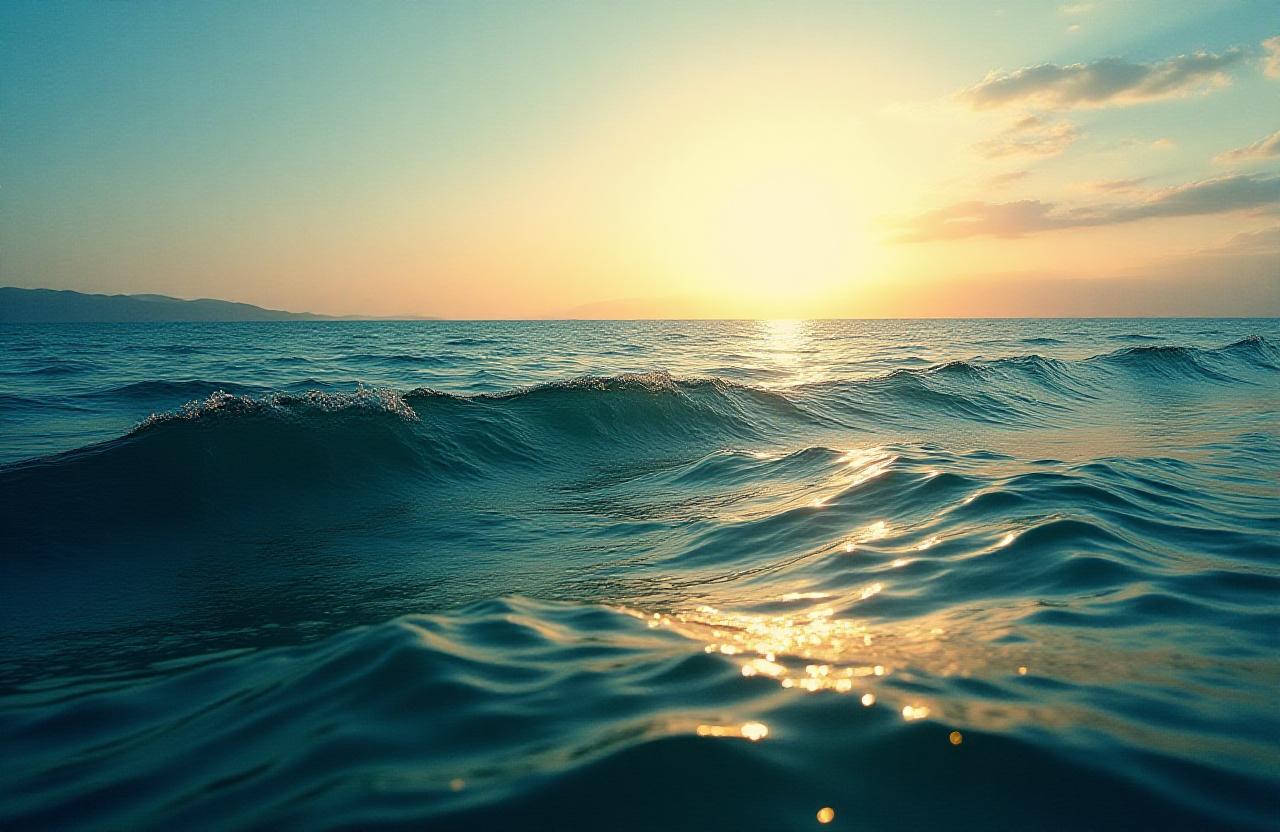 Onde profonde del Mar Tirreno al largo di Roma